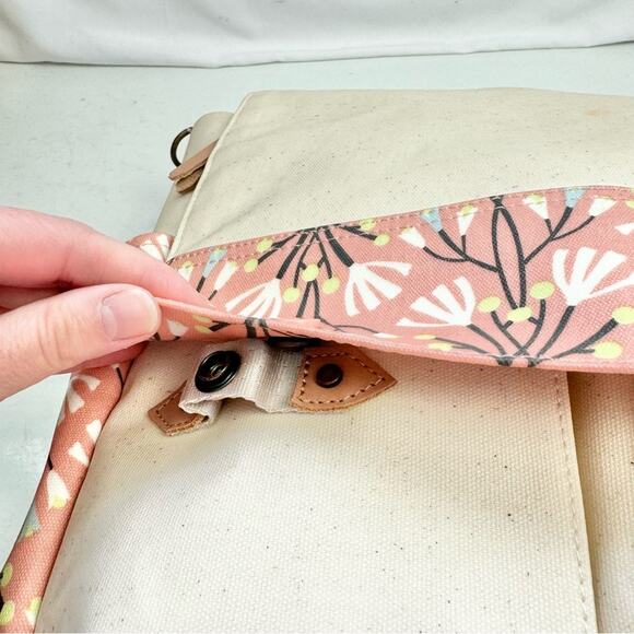 Petunia Pickle Bottom Pink Floral Pathway Backpack Diaper Bag - Picture 5 of 9